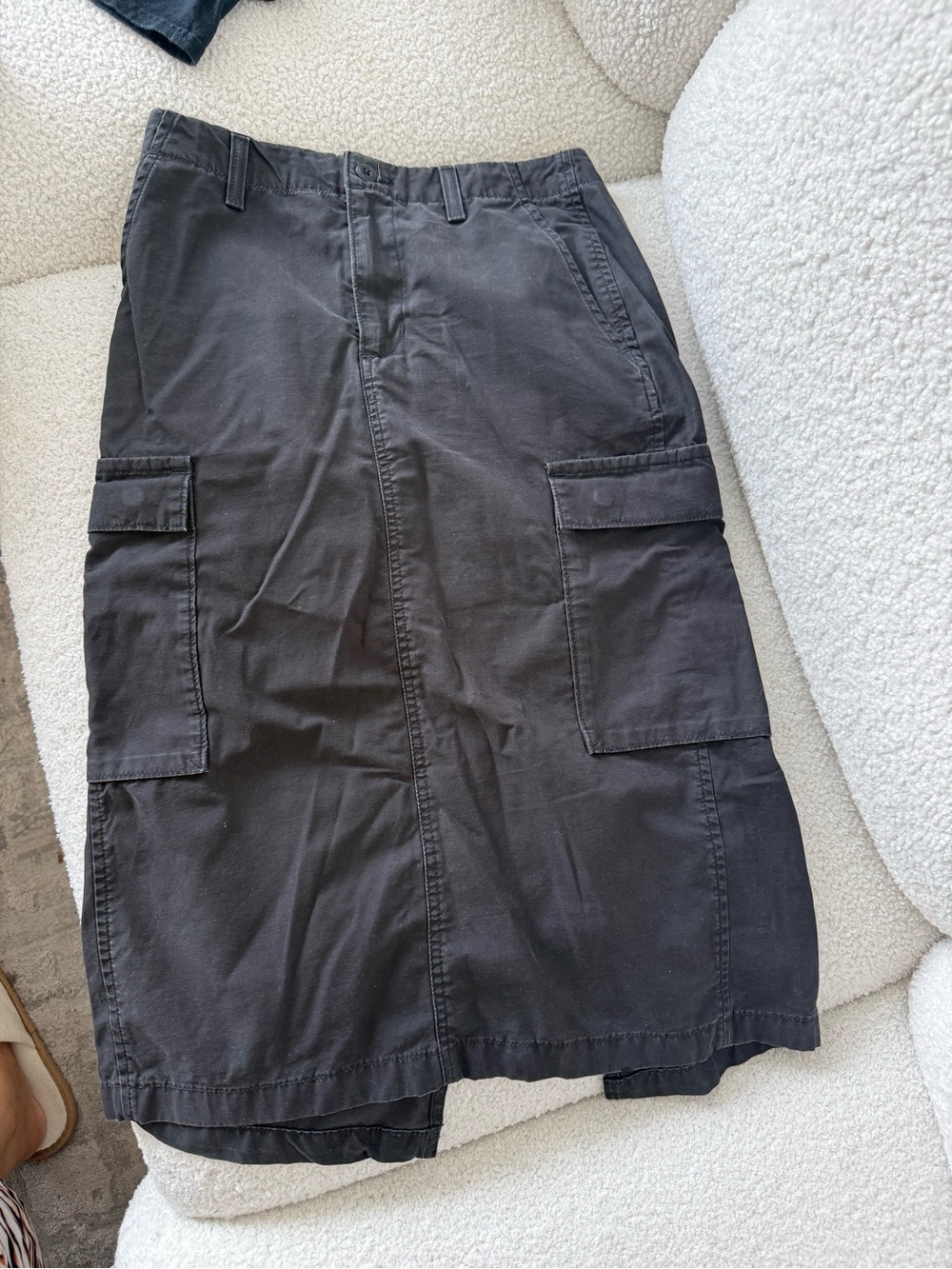 Levi's Black Cargo Midi Skirt with Flap Pockets